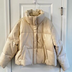 Abercrombie & Fitch Cream Puffer Jacket